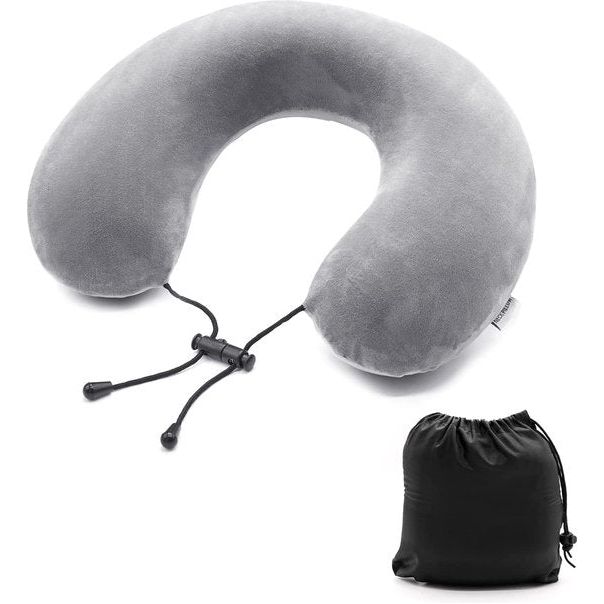 Yomisee Reiskussen, nekkussen vliegtuig en auto van traagschuim met fluweelzachte overtrek, nekkussen voor volwassenen, voor reizen, camping, kantoor en huis