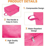 Kofferorganizerset, ultralichte verpakkingstassen met compressie, S, M, L, XL verpakkingsblokjes, compressietas voor kleding en schoenen, kledingtassen als bagage-organizerset, rozerood