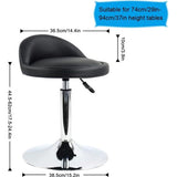 Kruk Rond PU-leer Salon Massagestoel Verstelbare draaibare studiestoel Kappersstoel Kapperszaak Schoonheidssalon Nagelsalon Lage barkruk Geruit kussen (zwart)