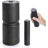 CARE with CORE Fascia-set bestaande uit fasciarol CARE 35 x 14 cm, middelhard met groef rondom, twee kleine rollen met glad en genopt oppervlak, 20 x 4,5 cm, zwart met e-book