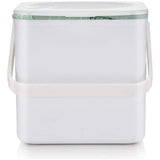 Keukencompostbak met een binnenkant die gemakkelijk afveegbaar is, gemaakt in Groot-Brittannië, 3,5 liter, wit.