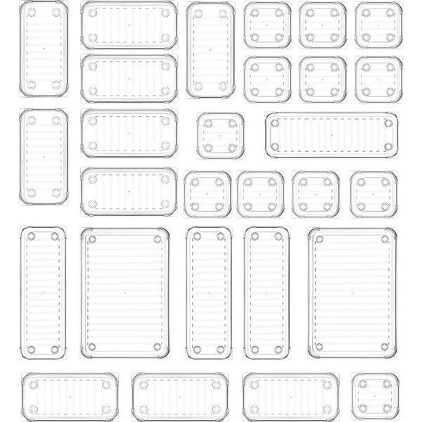 Lade-organizer: bevat 28 dozen: 12 lade-organizers (8,2 x 8,2 x 5,5 cm)