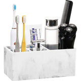 Tandenborstelhouder van hars, 5 tandenborstelvakken, handgemaakte tandenborstelstandaard voor elektrische tandenborstel, tandpasta, grind wit