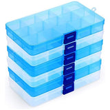 Opbergdoos met compartimenten, doorzichtige sorteerdozen, plastic opbergdoos, sieradendoos, verstelbare assortimentsdoos voor sieradenorganizer, pareloorbellen, 15 raster x 6 stuks