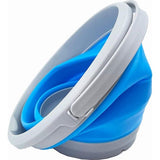 5,5 l inklapbare kunststof emmer, opvouwbare ronde kuip, draagbare wateremmer om te vissen, ruimtebesparend (grijs/hemelsblauw)