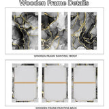3 stuks grijs zwart goud marmer met lijst canvas foto's abstract aquarel inkt lijnen foto op canvas schilderij wandafbeeldingen wanddecoratie woonkamer slaapkamer decoraties 120 x 60 cm (16 inch x 24