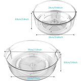 2 stuks draaitafel kruidenrek koelkast keukenkastorganizer 24 cm en 28 cm Lazy Susan 360° draaibaar draaibare bordenorganizer transparant