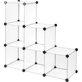 schoenenrek, opbergrek, modulair systeem, met 6 zakken van 30 x 30 cm, transparant