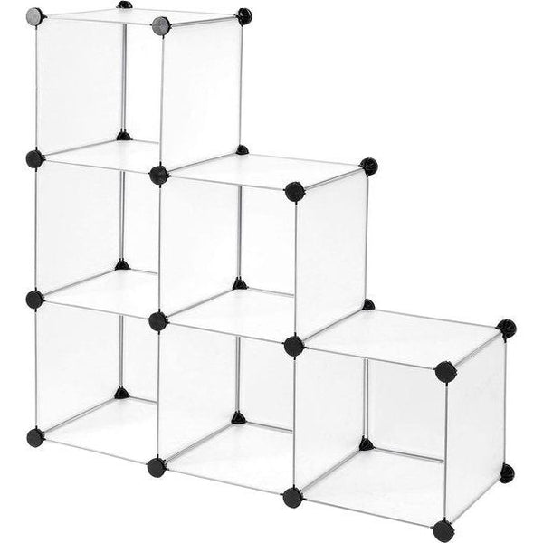 schoenenrek, opbergrek, modulair systeem, met 6 zakken van 30 x 30 cm, transparant