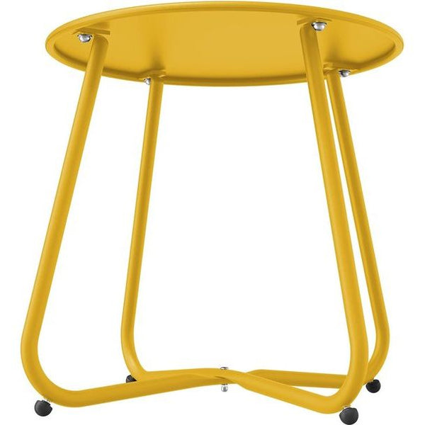 Bijzettafel, verschillende kleuren, koffietafel, licht, stabiel, eenvoudige montage, kleine banktafel, ideaal voor buiten, woonkamer, slaapkamer, kantoor (geel)