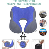 Aeroplane Neck Pillow, Travel Pillow Car Made of Memory Foam with Velvety Soft Cover, Adult Neck Pillow for Travel, Camping, Office and Home (Dark Blue)