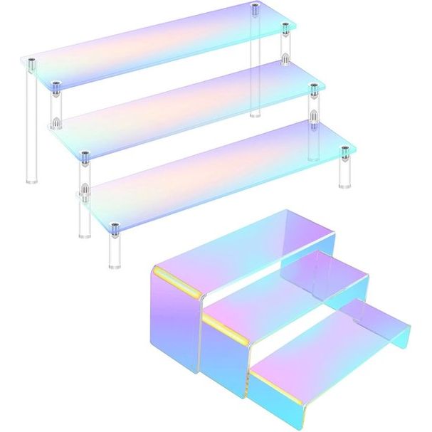 Je ontvangt een set acryl-verhogingsdisplays en drie verschillende maten acryl-decoratieve bruggen. In totaal zijn er 4 stuks.