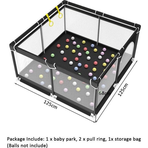 Babybox, 125 cm kleine babybox met ademend zacht gaas - met antislipbasis - geschikt voor binnen en buiten kinderactiviteitencentrum (lichtgewicht, gemakkelijk te dragen) (125cm)