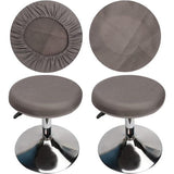 Krukhoes, rond, grijs, barkruk met overtrek, rond, voor kruk, wasbaar, onderhoudsvriendelijk, ademend en duurzaam, voor 26-35 cm ronde kruk, diameter (grijs, 2)
