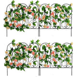 Plant Trellis voor Outdoor Tuin Decoratieve Tuinomheining 4 Zwarte Panelen Metalen Opvouwbare Bloem Bed Dier Hond Barrière Grens Rand Sectie