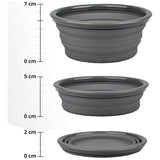 2 x siliconen kom, campingservies, picknick, X-Bowl, wandelen, trekking, bergbeklimmen, rugzak, outdoor, opvouwbaar, 2 x grijs