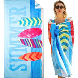 Strandhanddoek, groot, microvezelhanddoek 180 x 90 cm, zandafstotend, sneldrogend microvezelstrandhanddoek, groot, voor strand/zwembad/strandstoelen (zomerskateboard)