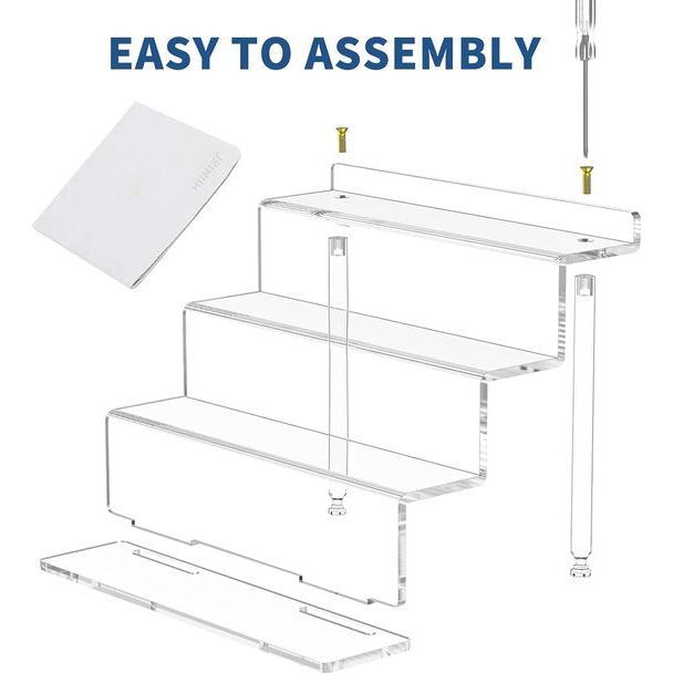 Acryl display verhogingsrek, helder displayrek voor popfiguren, organizer, cupcakestandaard, nagellakrek (1 groot stuk)