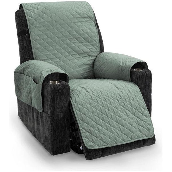 Waterproof Armchair Protector, Double-Sided Use Chair Cover, Relaxing Chair Protector, Pet-Friendly, Non-Slip, Removable and Washable Armchair Protector for TV Chair (Light Green)