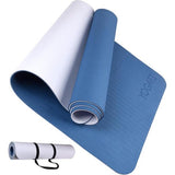 Sportmat fitnessmat antislip met draagband. Gymnastiekmat voor yoga, pilates en fitness. Yogamat voor dames en heren. Yogamat antislip. Trainingsmat, yogamat.