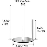Keukenrolhouder staand RVS, keukenrolhouder voor standaard en grote rollen, voor keuken- en eettafelwerkblad (zilver)