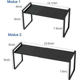 Uitbreidbaar keukenrek, organizer voor keukenkast en werkbladen, verstelbaar keukenkastrek, kruidenrek, opbergrek voor keuken, toonbank, eetkamer, badkamer