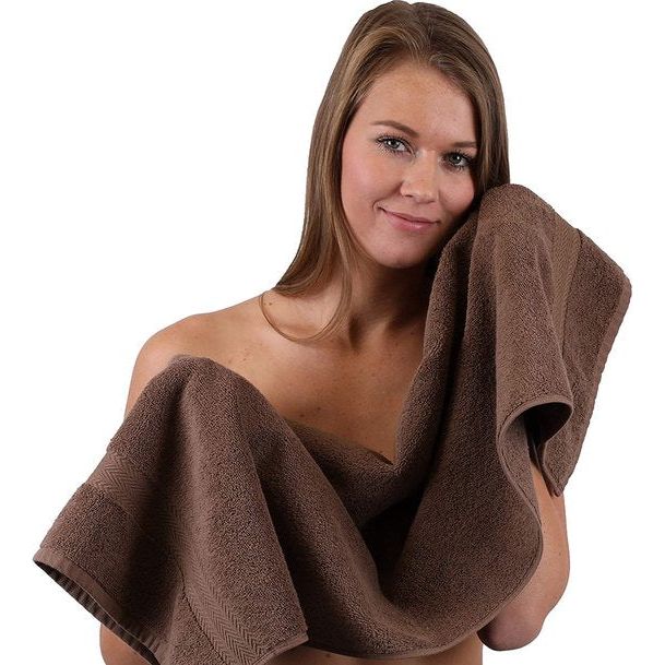 premium 100% catoen afmeting 50 cm x 100 cm beige/noot