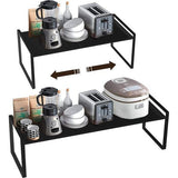 Uitbreidbaar keukenrek, organizer voor keukenkast en werkbladen, verstelbaar keukenkastrek, kruidenrek, opbergrek voor keuken, toonbank, eetkamer, badkamer