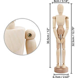 Kurtzy 30,5cm Houten Mensen Lichaam Tekenen Mannequin met Standaard - Flexibele Gewrichten Artiest Model Hout – Gearticuleerd Unisex Kunst Figuur Voor Schetsen & Schilderen – Perfecte Huis Decoratie