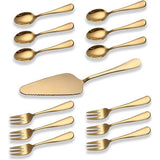 Bestek, roestvrij staal, met titanium verguld, goudkleurig glanzend bestek voor 6 personen