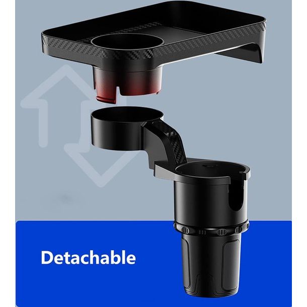 Autobekerhouder Uitbreidingsbakje Multifunctionele autobekerhouder Bevestigbaar bakje met 360° rotatie Afneembaar bakje Tafel Verstelbare basis