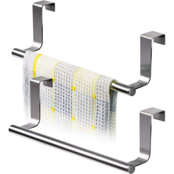 Tatkraft HORIZON 2 Pack RVS Kastdeur Handdoekrek voor de keukenkast of een andere deur - 23CM - Set Van 2 Stuks