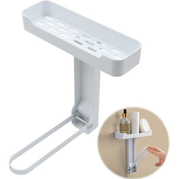 Toevoegen aan toegevoegd Douche Plank, badkamer organisator, kleding Hanger Opslag, Plastic Opvouwbare Muur Haak, Shampoo houder voor Badkamer, Keuken, Geen Boren, Wit, 20 x 6,5 x 3,5 cm