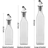 Oliefles, azijn & oliefles dispenser set 300 ml x 2 stuks glazen flessen met anti-vuilsluiting lekvrij en druppelvrij voor keuken en BBQ