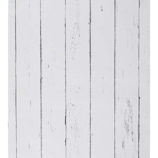 Wit houtbehang, zelfklevend behang, houtstrepenbehang, strepen, schil en plakbehang, wit houtcontactpapier, verwijderbaar behang voor woonkamerkast, barkeuken, 44,5x1000cm