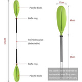 Pedaal van aluminium voor kajak, roeiboot, dubbel pedaal van 222 cm lang of 2x losse peddels