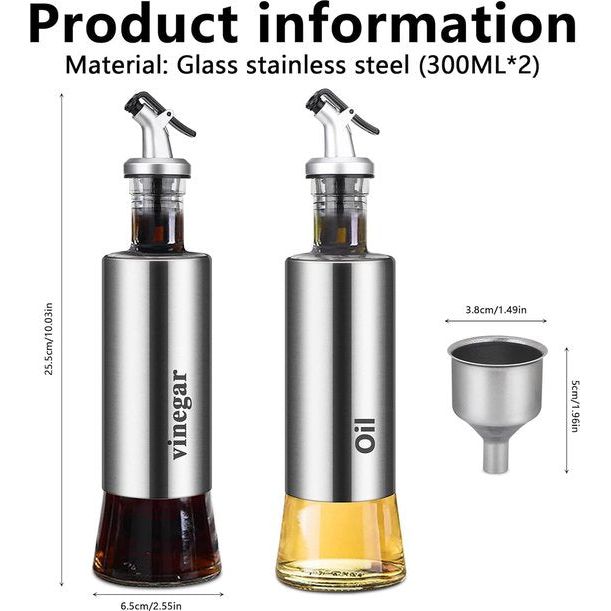 Gteller roestvrijstalen olijfolie-dispenser, lekvrije schenktuit Gteller roestvrijstalen olijfolie-dispenser, lekvrije schenktuit