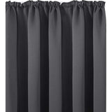 Thermogordijn, curtains with pleated tape, opaque, soundproofing, 260 x 140 cm (height x width), dark gray, set of 2. Thermogordijn, gordijnen met plooiband, ondoorzichtig, geluidsbescherming, 260 x 140 cm (hoogte x breedte), donkergrijs, set van 2.