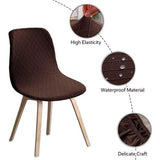 Shell Stoelhoezen Retro Stoelhoezen Stretch Spandex Print Lounge Hoek Stoelbeschermers voor Eetkamer Keuken Feest Banket Club Home Decor (Bruin-6 Stuks)