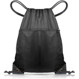 Sporttas met trekkoord Zwemmen PE-tassen met trekkoord voor dames Heren Reizen Strandschooltas met waterdicht voor kinderen Jongens, zwart, casual