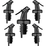 Olijfolieschenker, olie-azijnwijndispenser met lekvrij mondstuk. Schenker voor flessen, siroop, azijn, sap, zwart, past op de binnendiameter van de flessenhals 23 mm (5 stuks)