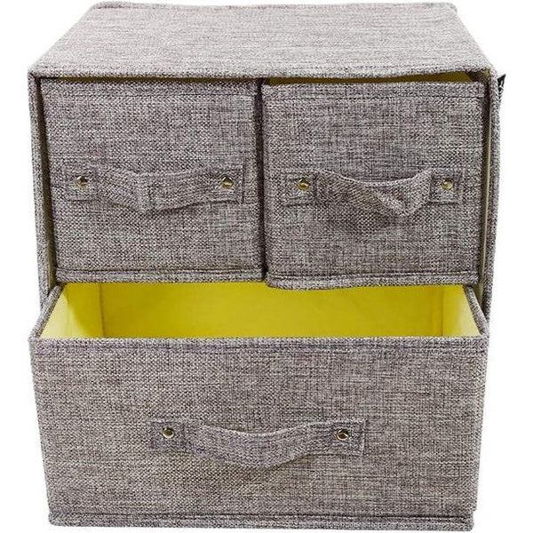 Stoffen opbergdoos met deksel Opvouwbare ladeverdelers Organizer Garderobe-organizer Lade-inzetstukken Ondergoed Opbergdozen Kast voor sokken, beha's, stropdassen (grijs, B)