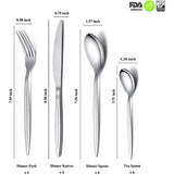 24-delige bestekset, serviesset, roestvrij stalen bestekset, hoogglans gepolijst, vaatwasmachinebestendig (set voor 6 personen)