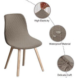 Shell Stoelhoezen Retro Stoelhoezen - Stretch Spandex Print Lounge Hoek - Stoelhoezen voor Eetkamer Keuken Feest Banket Club Home Decor (Taupe, Set van 2)