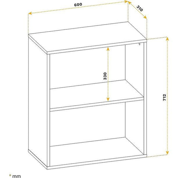 WM111-PL, boekenkast, 2 dozen, 71 x 60 x 31 cm, rek, spaanplaat van hout, modern grijs, staand rek voor kantoor, boekenkasten, rekken & planken, printerrek, archiefkast