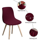 Shell Stoelhoezen Retro Stoelhoezen - Stretch Spandex Print Lounge Hoek - Stoelhoezen voor Eetkamer Keuken Feest Banket Club Home Decor (Wijnrood, Set van 4)