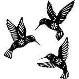 Set van 3 metalen wanddecoratie zwarte vogels buiten woonkamer tuin kolibrie decoratie wanddecoratie metalen kolibrie voor huis tuindecoratie muurkunst metaal
