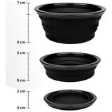 2 x siliconen kom campingservies picknick X-Bowl wandelen trekking bergbeklimmen rugzak outdoor opvouwbaar (2x zwart)
