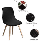 Shell Stoelhoezen Retro Stoelhoezen - Stretch Spandex Print Lounge Hoek - Stoelhoezen voor Eetkamer Keuken Feest Banket Club Home Decor (Zwart, Set van 2)