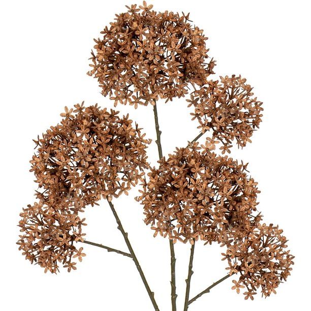 70 cm set van 3 kunstbloemen net als echte kunstkroonbloemen, Calotropis, Gigantea, lila sluierkruid, herfstkunstbloemen, decoratieve gypsophila voor bruiloft, feest, herfstdecoratie